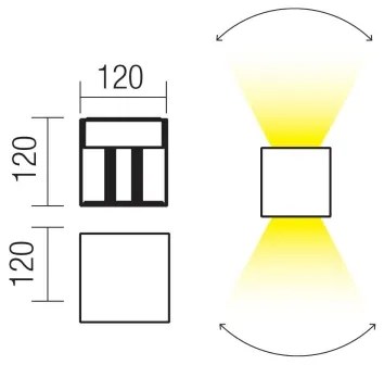 Redo 90296 - VARY LED kültéri fali lámpa, 2x LED, 10 W, 230 V, IP54, antracit