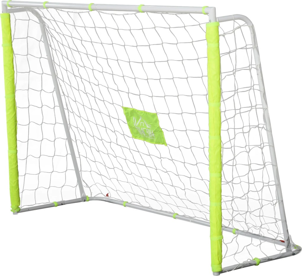 HOMCOM Kerti Foci Kapu Középső Célcéllal és Fém Vázszerkezettel, Oxford Szövet, 186x62x123 cm, Fehér | Aosom