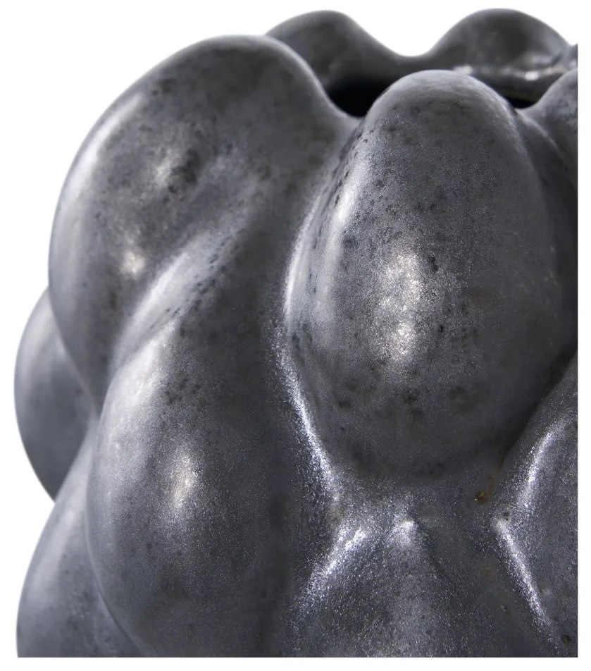 Váza, kerámia, fekete, 14x15x19 cm