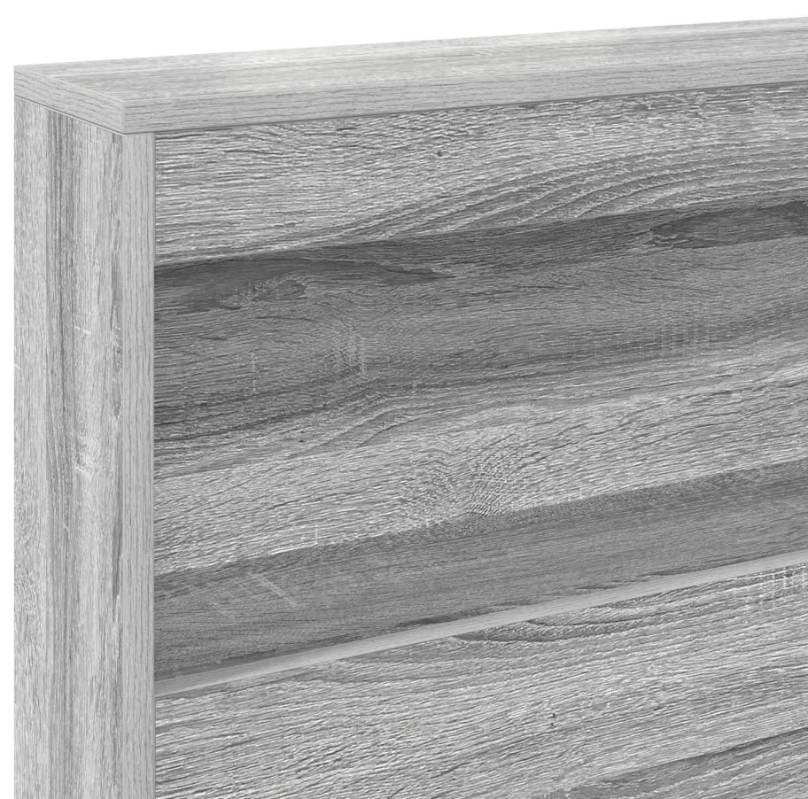 vidaXL Könyvespolcos Ágy tárolóval Szürke sonoma 140 x 200 cm Faanyag