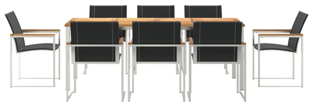 Kertiétkezőkészlet 9 pcs Tömör Teakfa