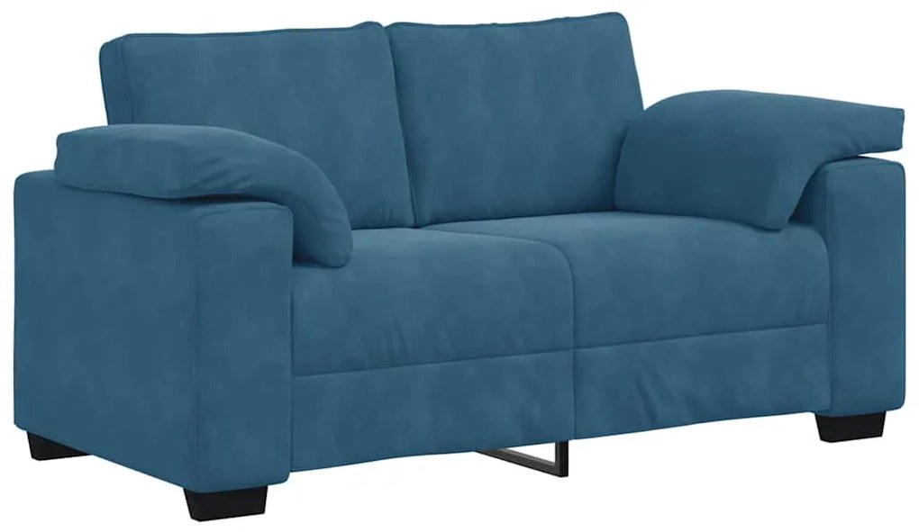 vidaXL kék bársony loveseat kanapé 120 cm
