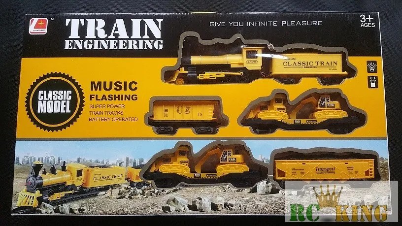 Train Engineering Classic Model Train Set Mérnök Vonat Készlet Elemes Vasút Szett