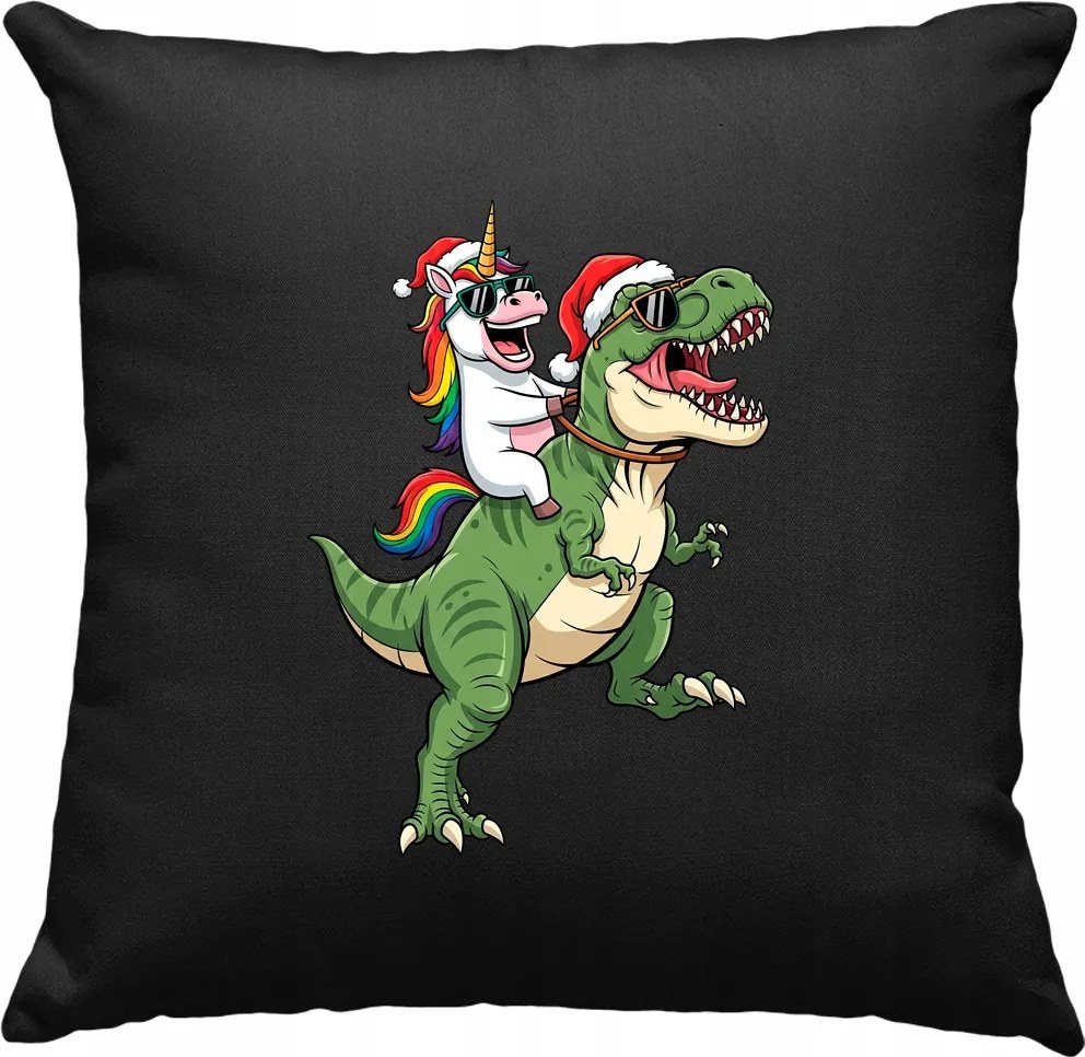 Karácsonyi unikornis párna Rexie fekete