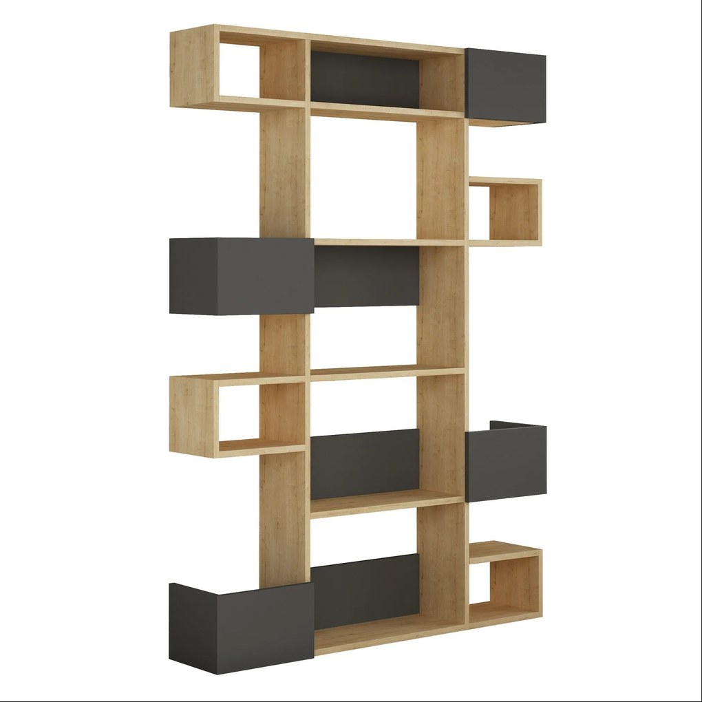 könyvespolc Niho - Oak, Anthracite
