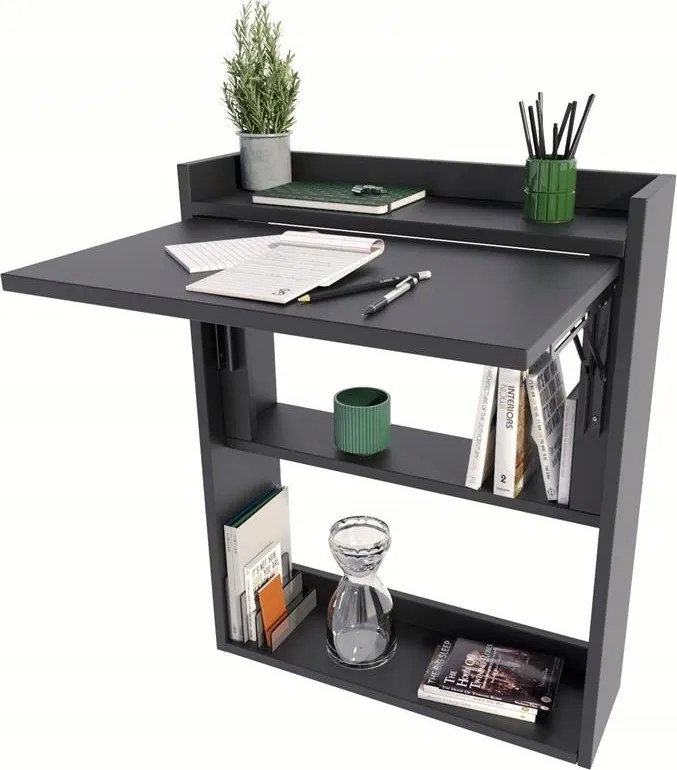 Fali íróasztal összecsukható fekete szekrény polc Per