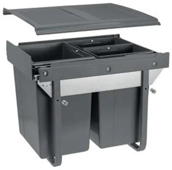 Hulladékgyűjtő GTV Practi Eco 450, szelektív, manuális működés, lágy záródás, 20+2*10 L edénnyel, fedéllel