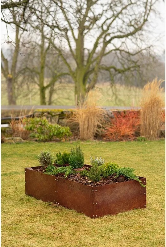 Alto Emelt virágágyás 74 x 148 x 36 cm, corten CORGARDEN 1012