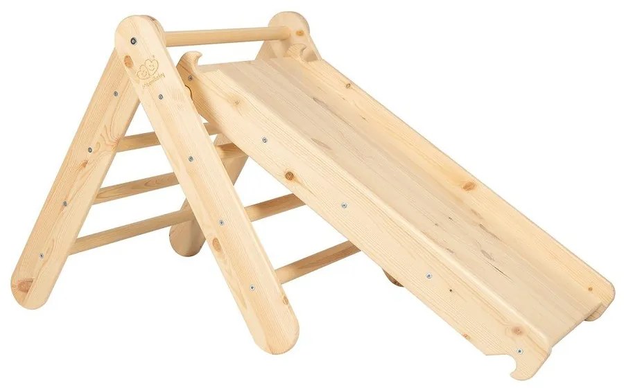 Natúr színű borovi fenyő pikler háromszög 46x87x60 cm Montessori – Meowbaby