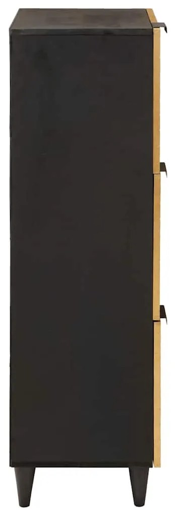 Oldalsó szekrény tárolóval Fekete és arany 40 x 33.5 x 110 cm
