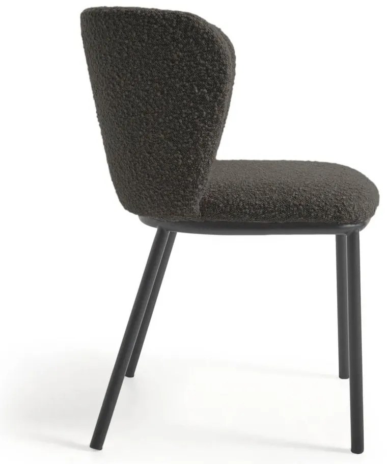 Fekete kárpitozott étkezőfotel Ciselia – Kave Home