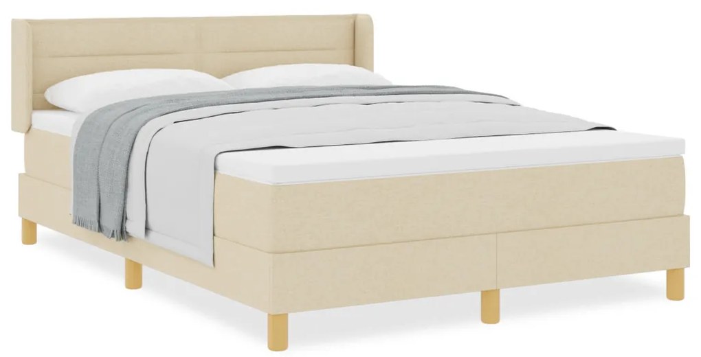 Boxspring Ágy Matraccal – Krém – 140 x 190 cm – Szövet