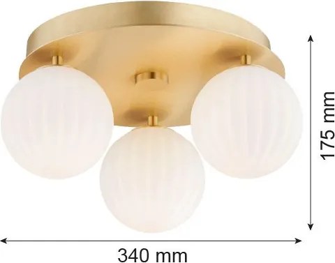 ARGON 6305 PALOMA Glamour Mennyezeti Lámpa Opál Szőnyeg, Csiszolt Sárgaréz E14 IP20