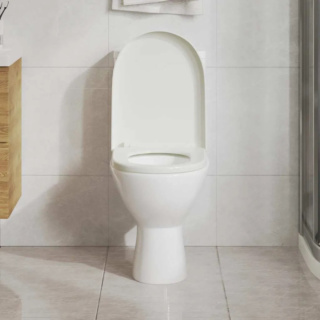 Fehér szögletes gyorskioldó WC-ülőke lassan csukódó fedéllel