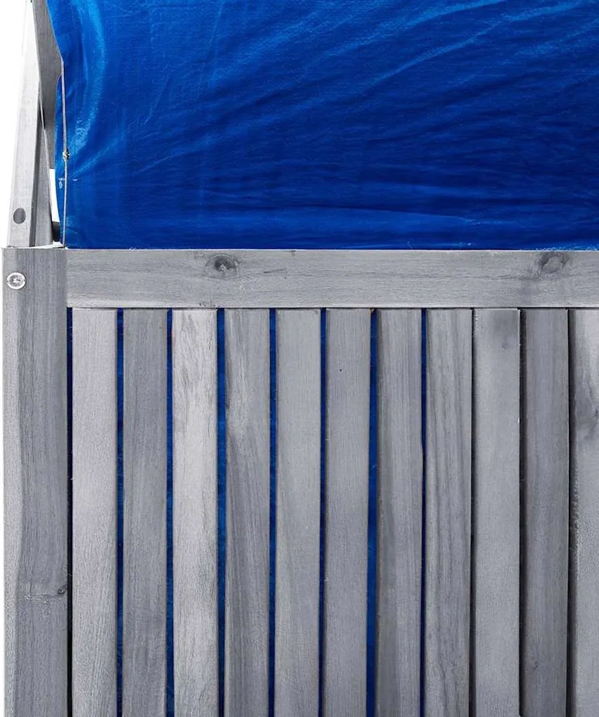Szürke Tömör Akácfa Rácsos Tárolóláda 99 X 55 X 160 Cm