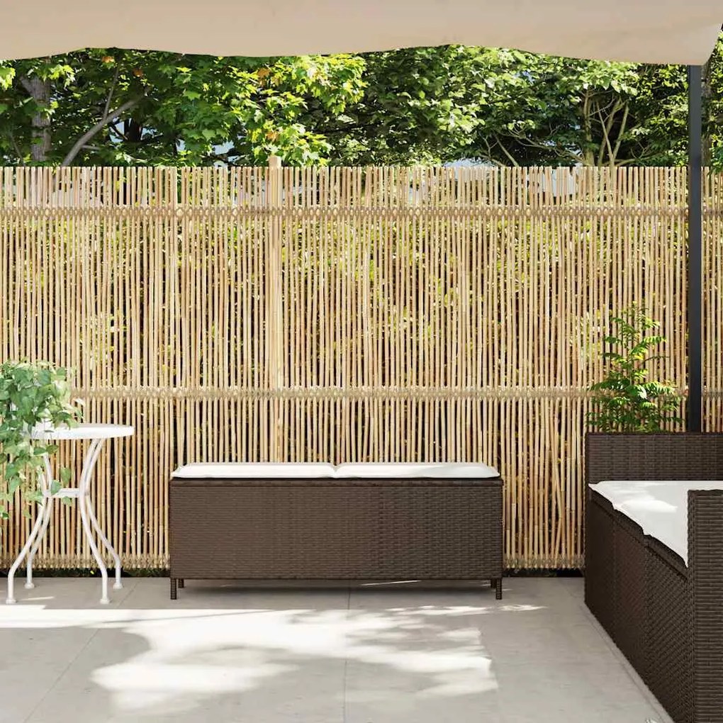 barna polyrattan kerti pad párnával 110x30x40,5 cm