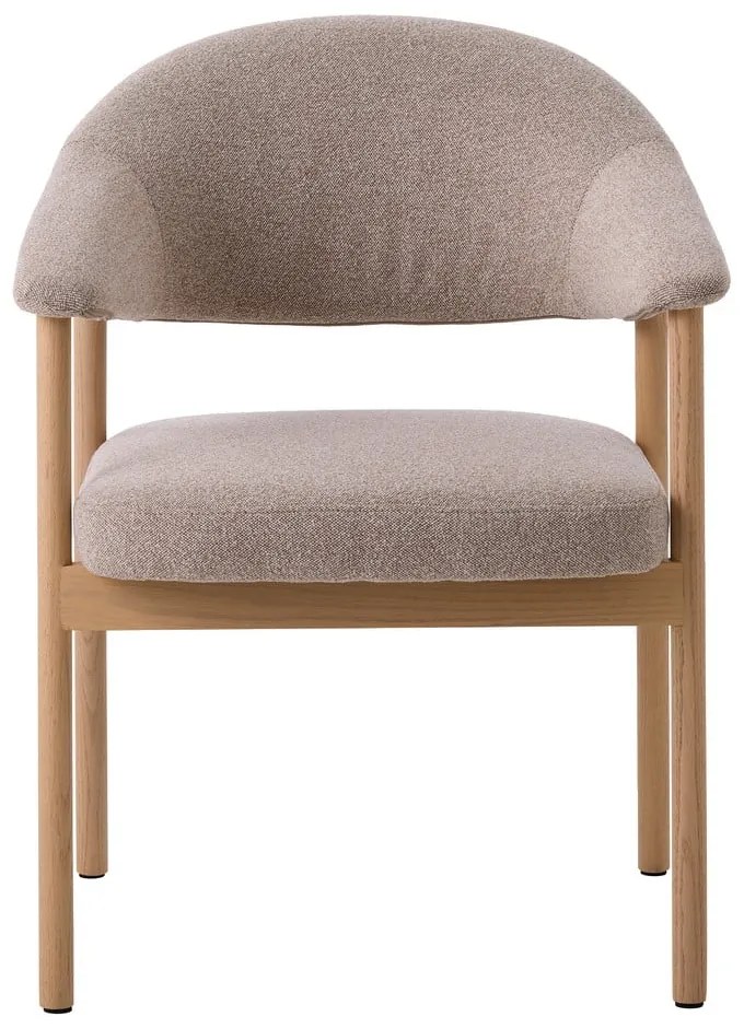 Bézs tölgyfa karfás étkezőfotel szett 2 db-os Elk – Unique Furniture