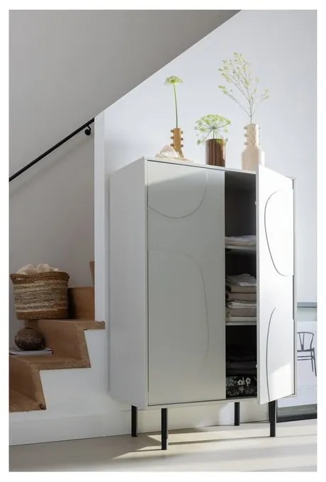 Világosszürke borovi fenyő szekrény 85x135 cm Cadiz – WOOOD