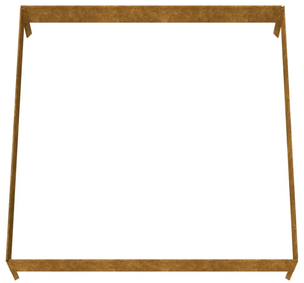 corten acél kerti magaságyás 100x100x26 cm