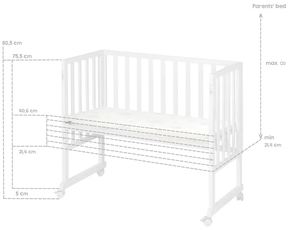 Fehér babaágy 90x45 cm – Roba
