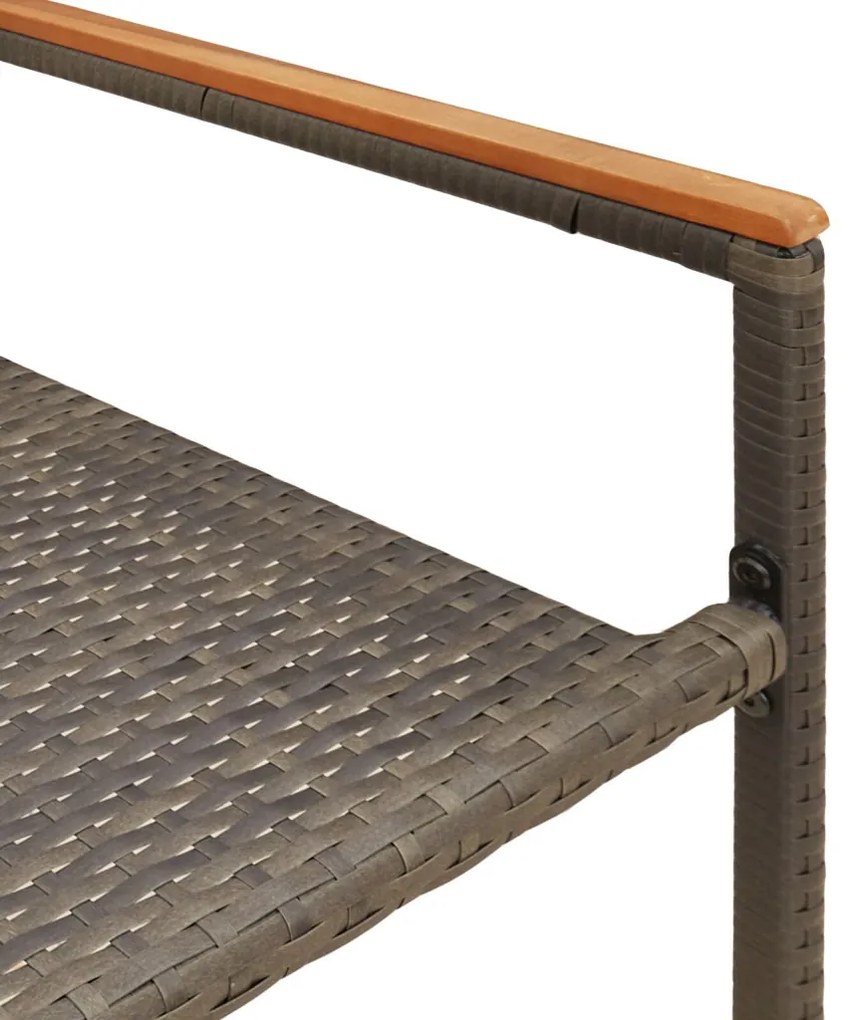 Összecsukható Kerti Székek Párnákkal 2 db Szürke Poly Rattan