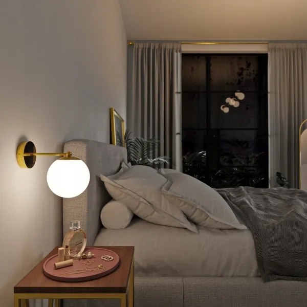 Fali lámpa 1xE27/40W/230V arany/fehér