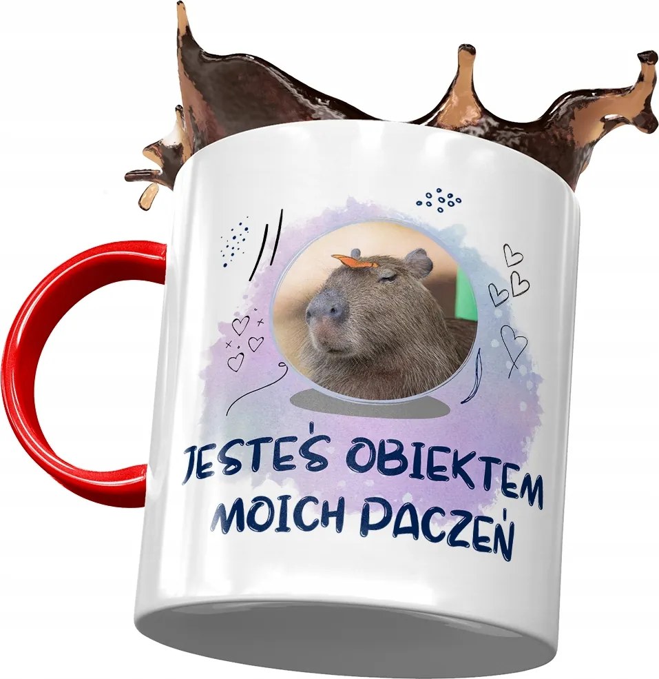 Piros Kapibara Bögre Születésnap Névnap Ajándék Nyomtatott Fotóval