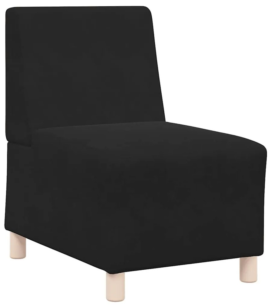 fekete bársony kanapéfotel 55 cm
