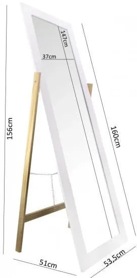 Tükör 160cm White Lignum