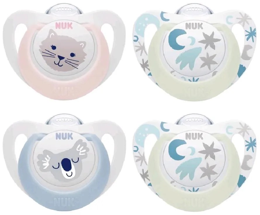 NUK Star baba cumi Éjjel-nappal, 0–6 h, 2 db/doboz, fiú