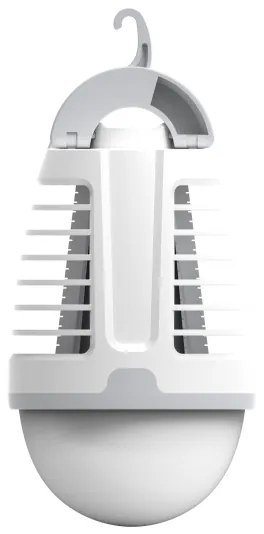 LED Hordozható újratölthető lámpa rovarcsapdával LED/5W/1800 mAh IPX4 fehér/szürke