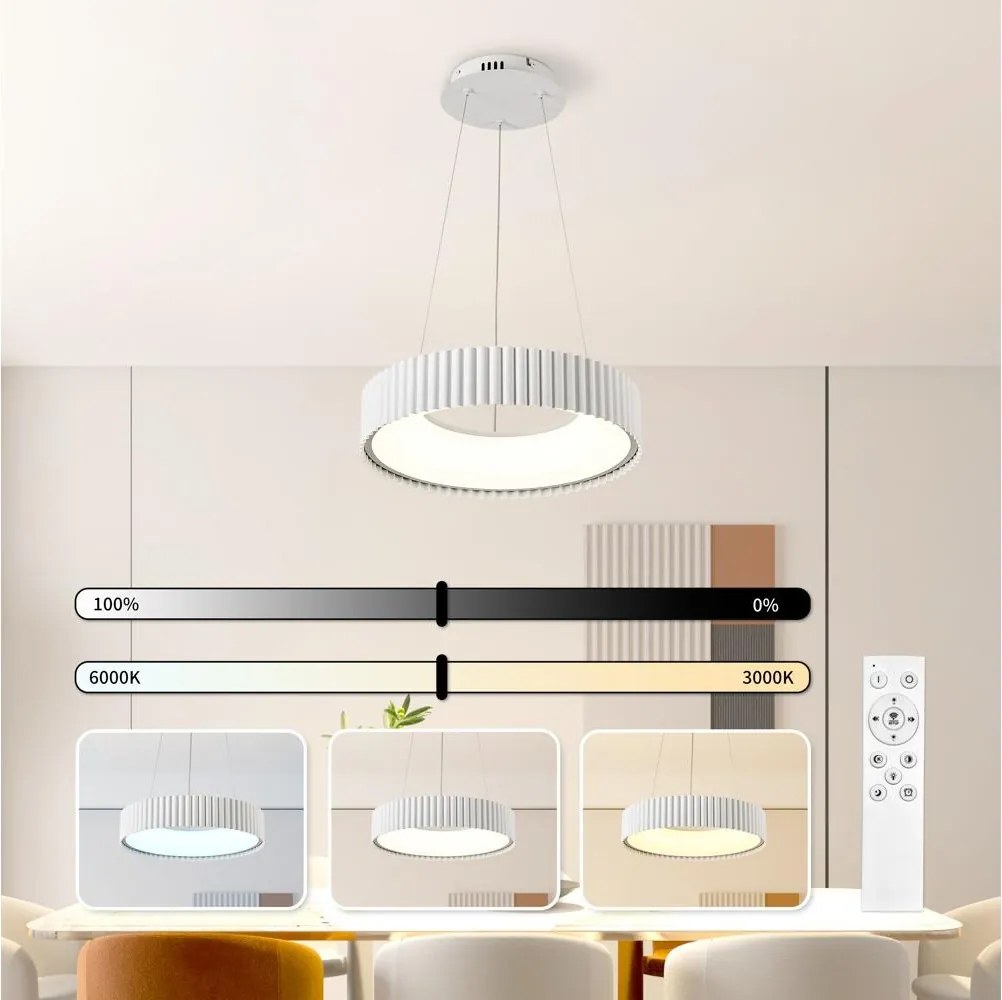 Brilagi - Dimmelhető LED csillár FALCON MODERN LED/30W/230V átm. 40 cm fehér + távirányító