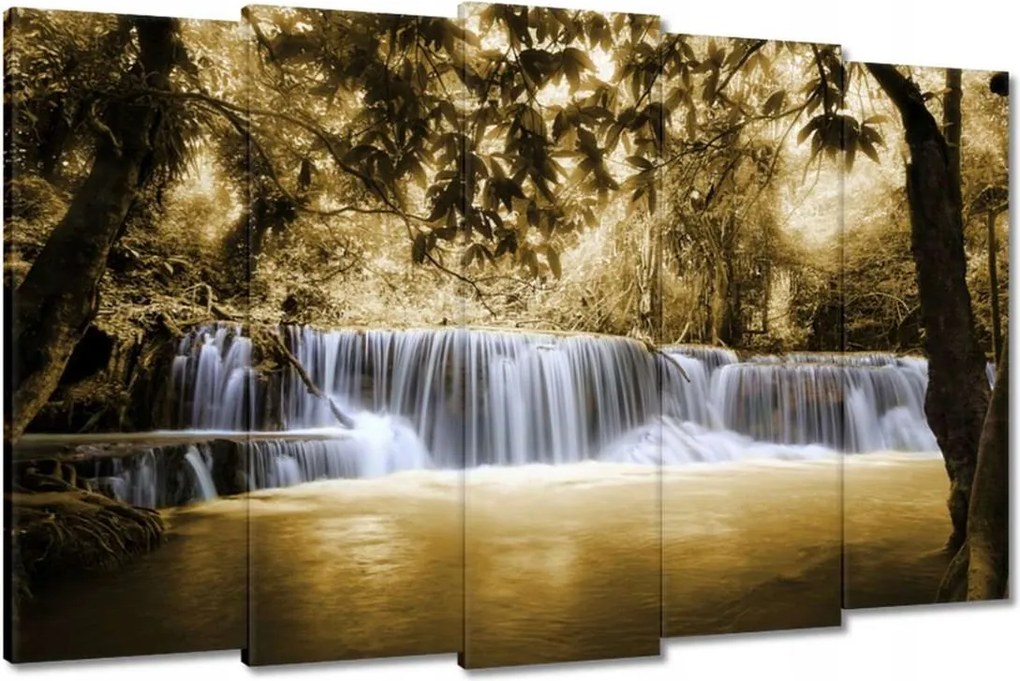 Vászonkép 150x95 Szépia színű vízesés