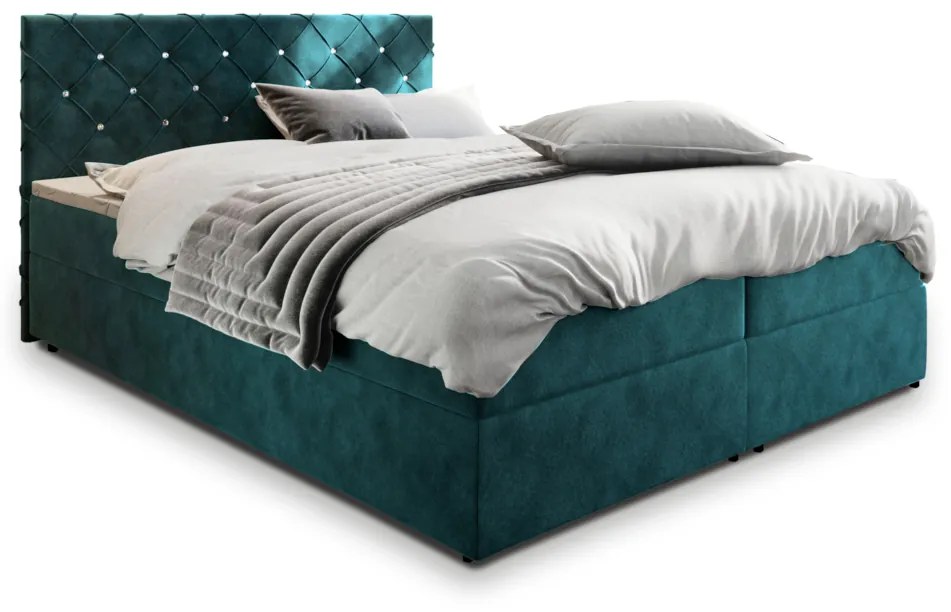 IRANA kárpitozott boxspring ágy, 140x200,  magic velvet 2221