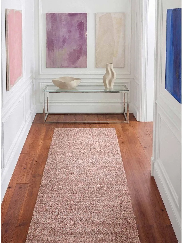 Törtrózsaszín kézi szövésű buklé futószőnyeg 80x200 cm Notting Hill Portobello – Ted Baker