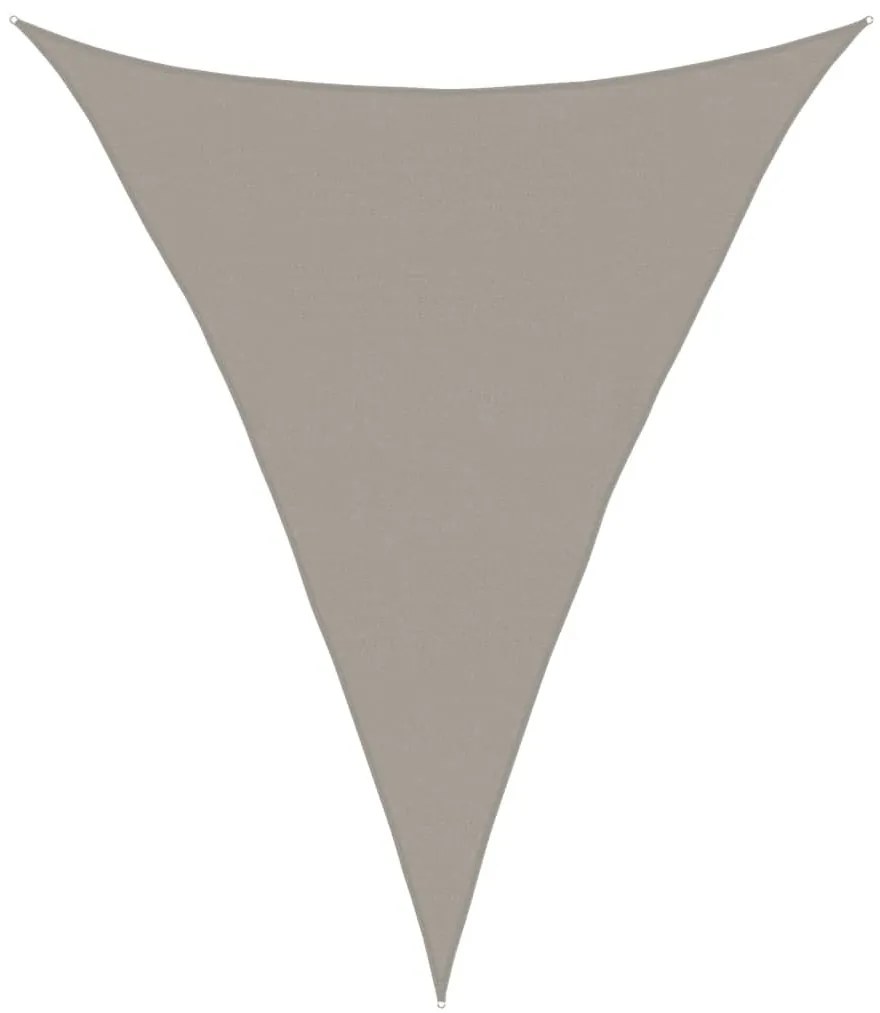 világosszürke háromszög alakú HDPE napvitorla 160 g/m² 4x5x5 m