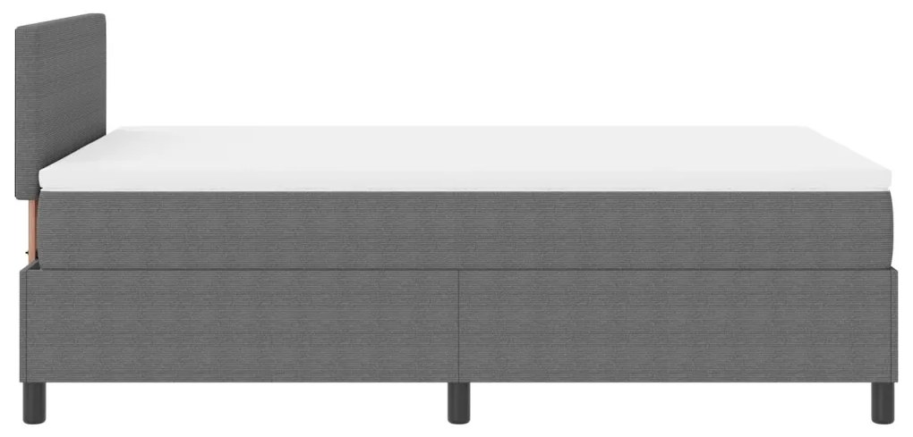 Box Spring Ágy Matraccal Világosszürke 120x200 cm Kordbársony Szövet