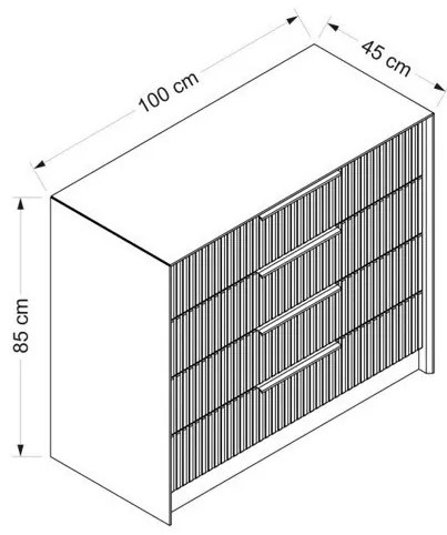 Kale Beige komód tükörrel