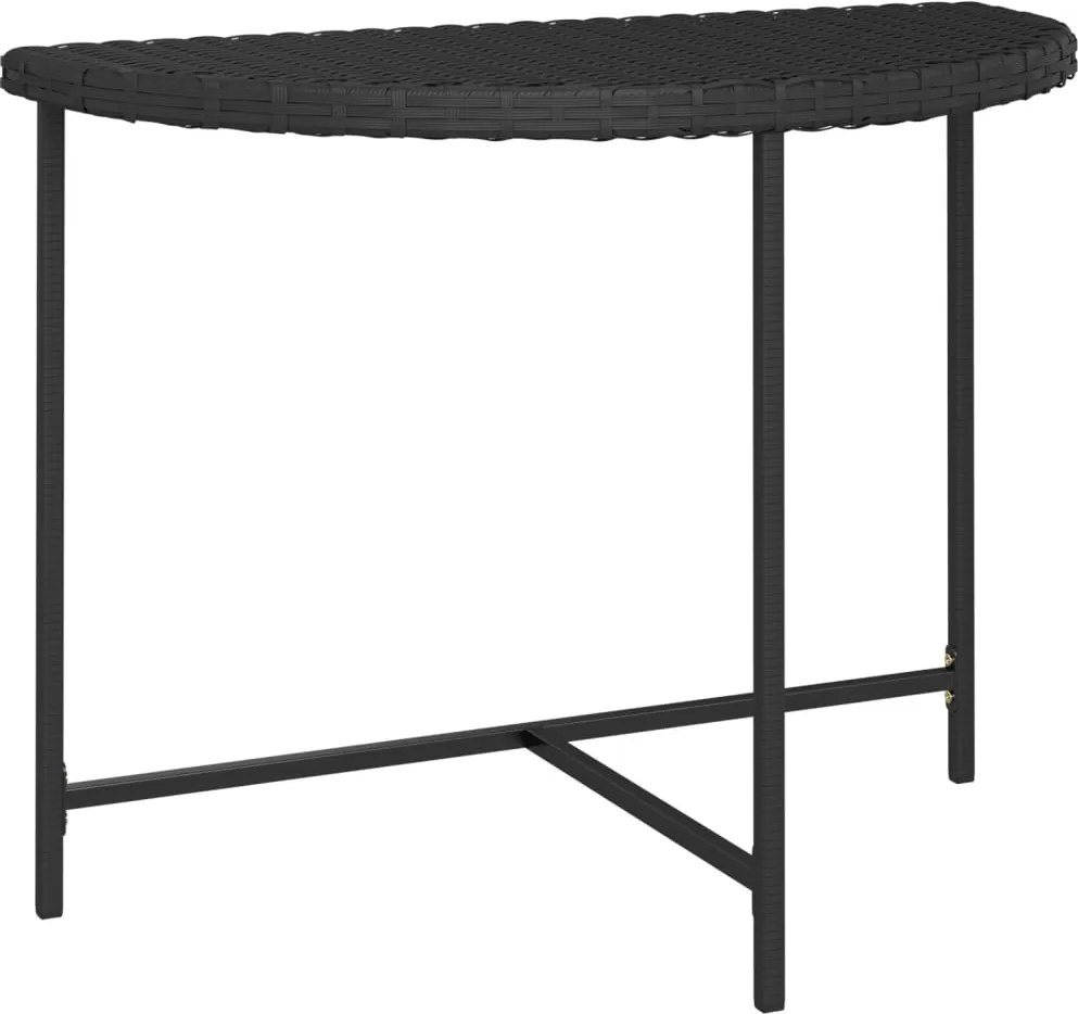 vidaXL fekete polyrattan kerti asztal 100 x 50 x 75 cm
