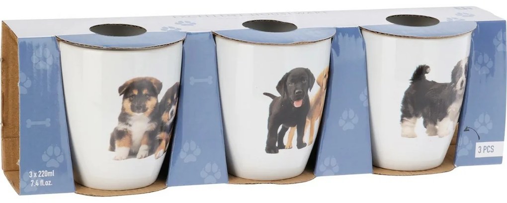 Dogs kőagyag bögre készlet 3 db, 220 ml