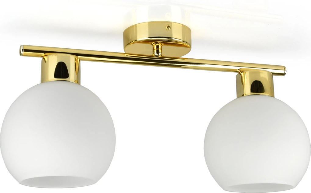 Függő lámpa Csillár Plafon Arany gömbök Fehér matt