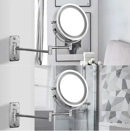 Elemes kétoldalas Led sminktükör 4XAAA 10X nagyítás