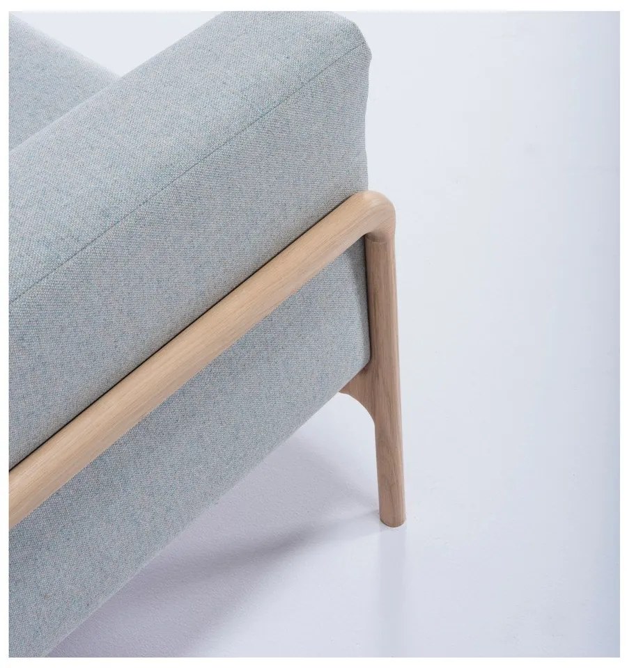 Fawn kékesszürke kanapé tölgyfából, 180 cm - Gazzda