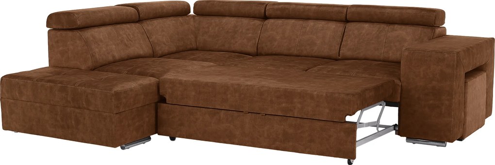 Ülőgarnitúra, barna, balos, MALAGA