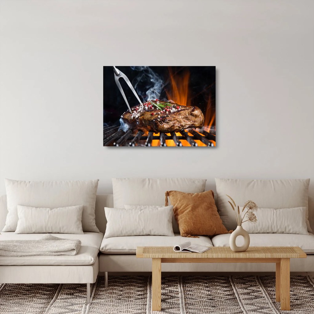 Egy sült steak képe (üvegen) (70x50 cm)