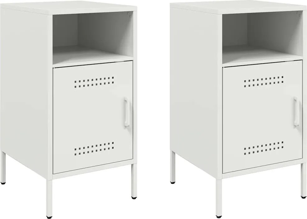 vidaXL 2 db fehér acél éjjeliszekrény 36 x 39 x 68 cm