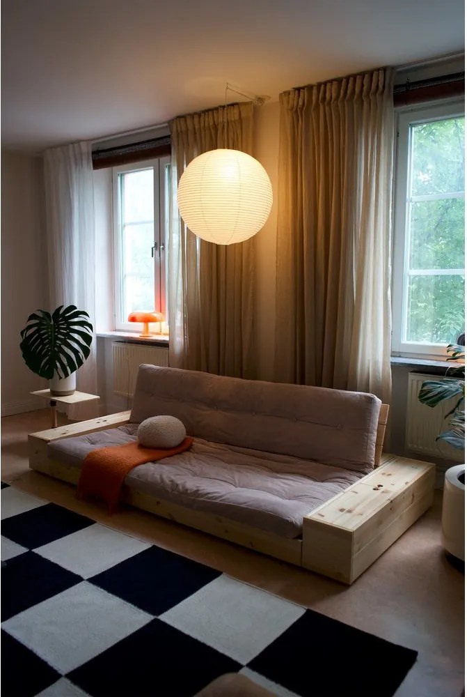 Kék kordbársony kinyitható kanapé 244 cm Base – Karup Design