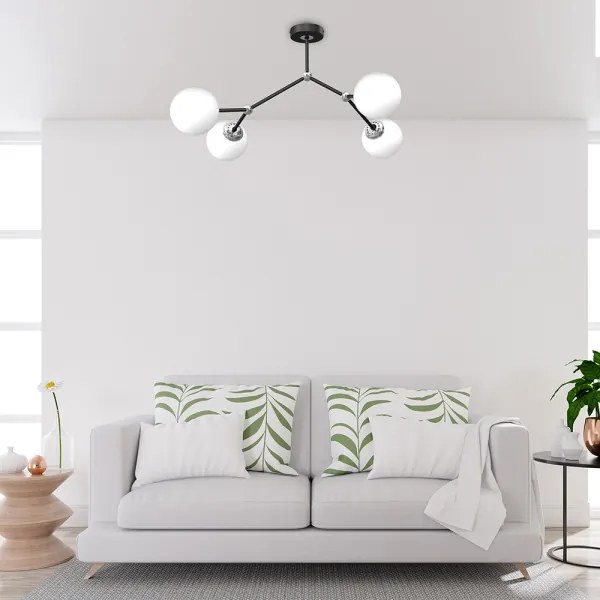 Csillár JOY 4xE14/40W/230V fekete/fényezett króm