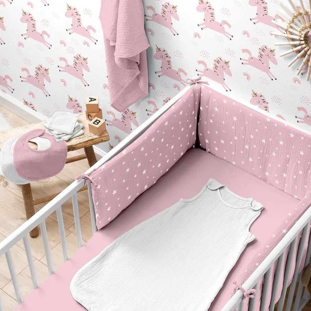 Gumis muszlin gyerek lepedő babaágyhoz 70x140 cm – Bébé Douceur