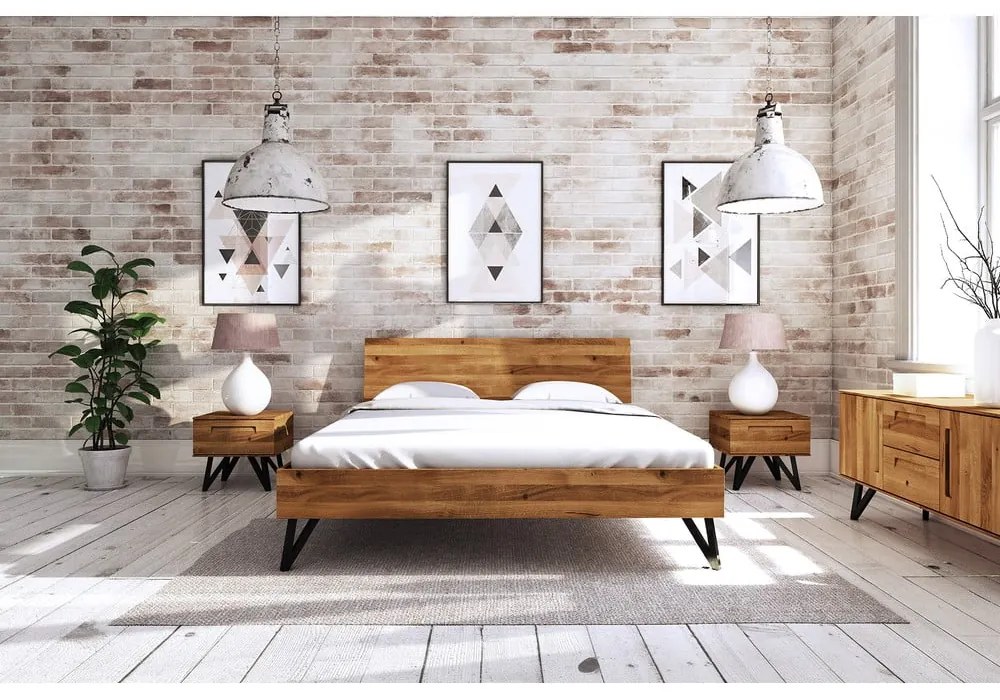 Tölgyfa franciaágy 180x200 cm Golo 2 - The Beds